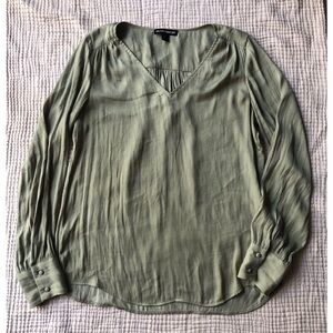 Hilary Radley Small Olive Green Long Sleeve Tunic Top Size Small